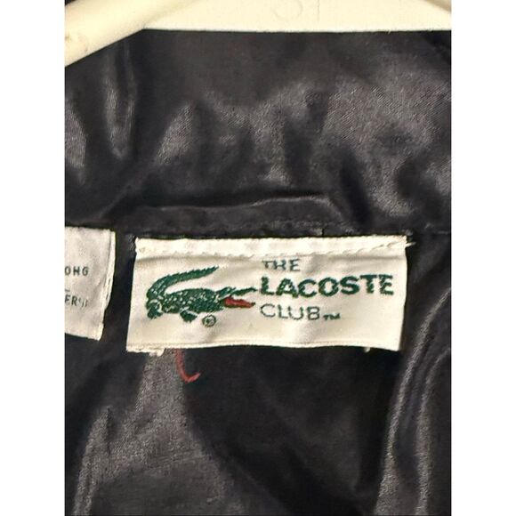 Vintage Lacoste Black Alligator Windbreaker Jacket With Packable Hood Size Large - Picture 2 of 7